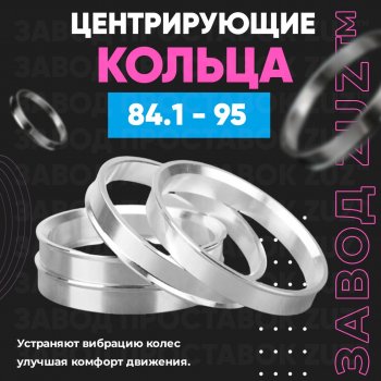 1 849 р. Центровочные кольца для дисков 84.1 - 95 (алюминиевые) 4шт. переходные центрирующие проставочные супинаторы на ступицу ЗАВОД ПРОСТАВОК ZUZ 84.1 - 95  с доставкой в г. Кемерово. Увеличить фотографию 1