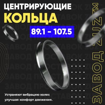 1 849 р. Центровочные кольца для дисков 89.1 - 107.5 (алюминиевые) 4шт. переходные центрирующие проставочные супинаторы на ступицу ЗАВОД ПРОСТАВОК ZUZ 89.1 - 107.5  с доставкой в г. Кемерово. Увеличить фотографию 1