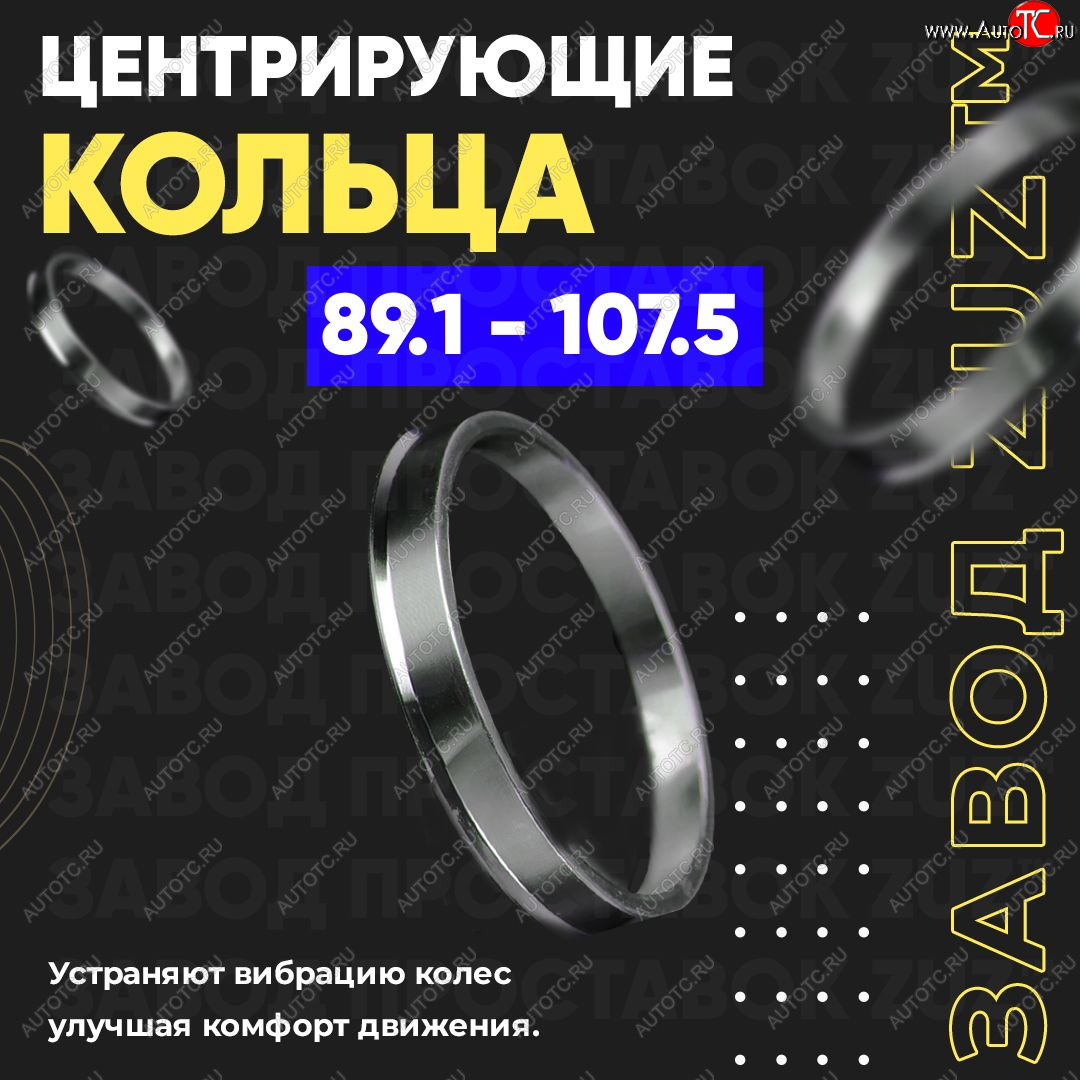 1 849 р. Центровочные кольца для дисков 89.1 - 107.5 (алюминиевые) 4шт. переходные центрирующие проставочные супинаторы на ступицу ЗАВОД ПРОСТАВОК ZUZ 89.1 - 107.5  с доставкой в г. Кемерово