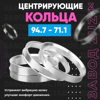 1 849 р. Центровочные кольца для дисков 94.7 - 71.1 (алюминиевые) 4шт. переходные центрирующие проставочные супинаторы на ступицу ЗАВОД ПРОСТАВОК ZUZ 94.7 - 71.1  с доставкой в г. Кемерово. Увеличить фотографию 1