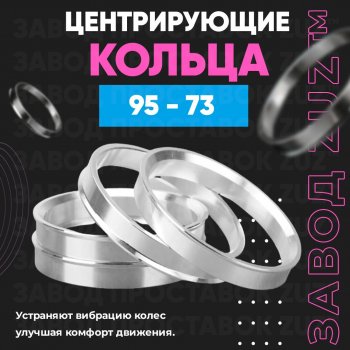 1 849 р. Центровочные кольца для дисков 95 - 73 (алюминиевые) 4шт. переходные центрирующие проставочные супинаторы на ступицу ЗАВОД ПРОСТАВОК ZUZ 95 - 73  с доставкой в г. Кемерово. Увеличить фотографию 1