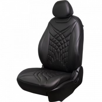 17 399 р. Комплект чехлов сидений Lord Auto(Экокожа РОМБ) Chevrolet Aveo T200 хэтчбек 5 дв (2002-2008) (Черный)  с доставкой в г. Кемерово. Увеличить фотографию 2