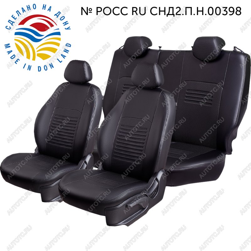 9 899 р. Чехлы для сидений (РЗС60/4, Экокожа Илана+Орегон) ТУРИН Lord Auto  Geely GC6 (2014-2017) (черный)  с доставкой в г. Кемерово