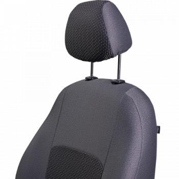 5 899 р. Комплект чехлов для сидений (ЦЗС 2П+1Г Жаккард) ДУБЛИН Lord Autofashion Renault Sandero (BS) (2009-2014) (серый, вставка Сеул серая)  с доставкой в г. Кемерово. Увеличить фотографию 10