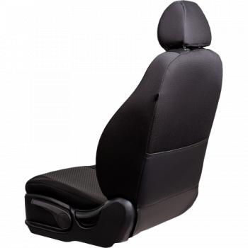 7 699 р. Комплект чехлов для сидений (7 мест Жаккард) Дублин Lord Autofashion ГАЗ Соболь 2217 автобус дорестайлинг  (1998-2002) (черный, вставка Стежок серая)  с доставкой в г. Кемерово. Увеличить фотографию 4