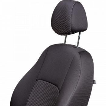 7 699 р. Комплект чехлов для сидений (7 мест Жаккард) Дублин Lord Autofashion ГАЗ Соболь 2217 автобус дорестайлинг  (1998-2002) (черный, вставка Стежок серая)  с доставкой в г. Кемерово. Увеличить фотографию 6