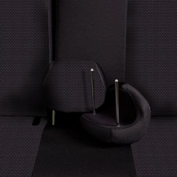 7 699 р. Комплект чехлов для сидений (7 мест Жаккард) Дублин Lord Autofashion ГАЗ Соболь 2217 автобус дорестайлинг  (1998-2002) (черный, вставка Стежок серая)  с доставкой в г. Кемерово. Увеличить фотографию 8
