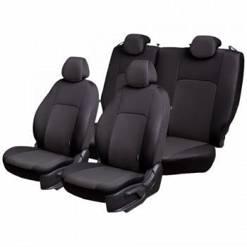 7 699 р. Комплект чехлов для сидений (7 мест Жаккард) Дублин Lord Autofashion ГАЗ Соболь 2217 автобус дорестайлинг  (1998-2002) (черный, вставка Стежок серая)  с доставкой в г. Кемерово. Увеличить фотографию 2