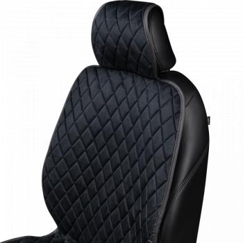 1 879 р. Накидка (2 места Хами) АЛЯСКА ст РОМБ Lord Autofashion   (черный, строчка синяя)  с доставкой в г. Кемерово. Увеличить фотографию 4