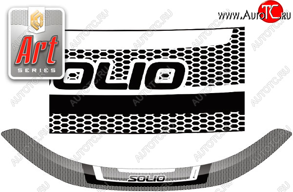 2 399 р. Дефлектор капот CA-Plastic  Suzuki Solio (2015-2020) (серия ART белая)  с доставкой в г. Кемерово