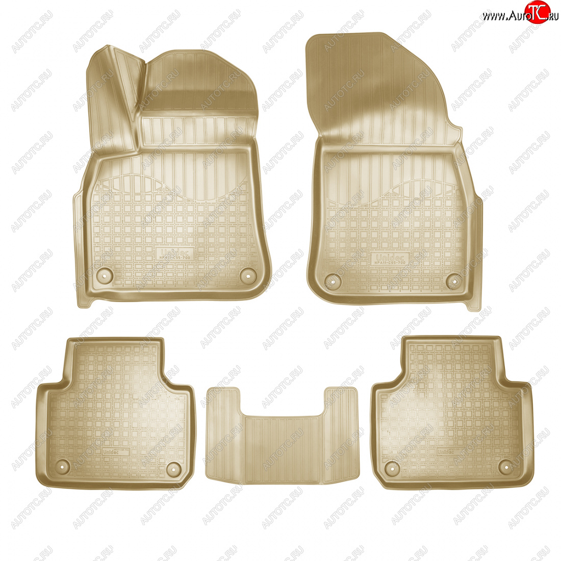 3 799 р. Коврики салонные 3D Norplast Volkswagen Touareg CR (2018-2025) (бежевый)  с доставкой в г. Кемерово