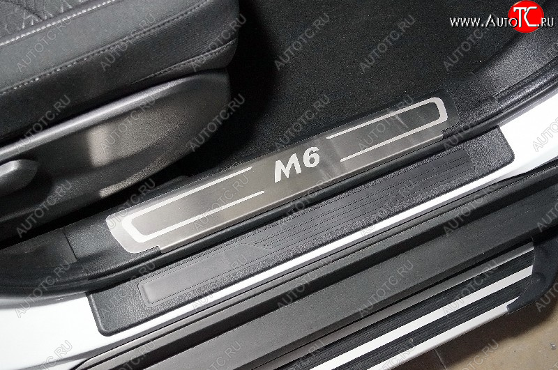 2 999 р. Накладки на пластиковые пороги, ТСС Тюнинг  Haval M6 (2021-2025) (лист шлифованный надпись M6)  с доставкой в г. Кемерово