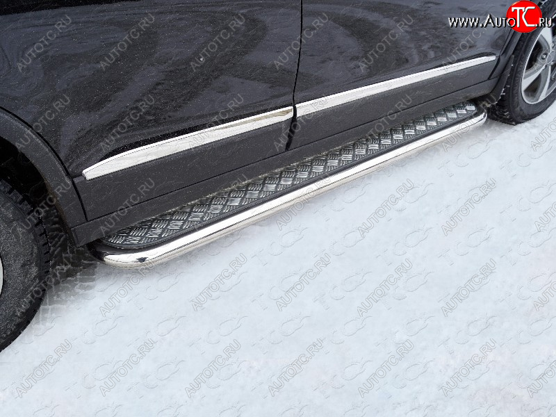 34 799 р. Пороги с площадкой 60,3 мм ТСС Тюнинг  Haval M6 (2021-2025) (серые)  с доставкой в г. Кемерово