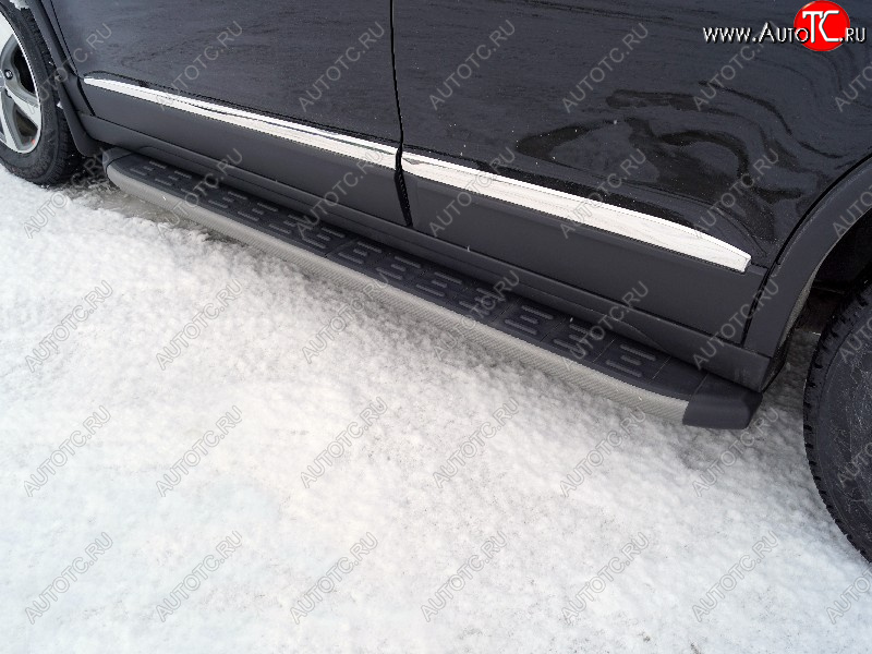 21 999 р. Пороги алюминиевые с пластиковой накладкой ТСС Тюнинг  Haval M6 (2021-2025) (карбон серые)  с доставкой в г. Кемерово