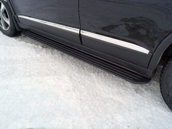 Пороги алюминиевые, ТСС Тюнинг Haval M6 (2021-2025) (Slim Line Black)