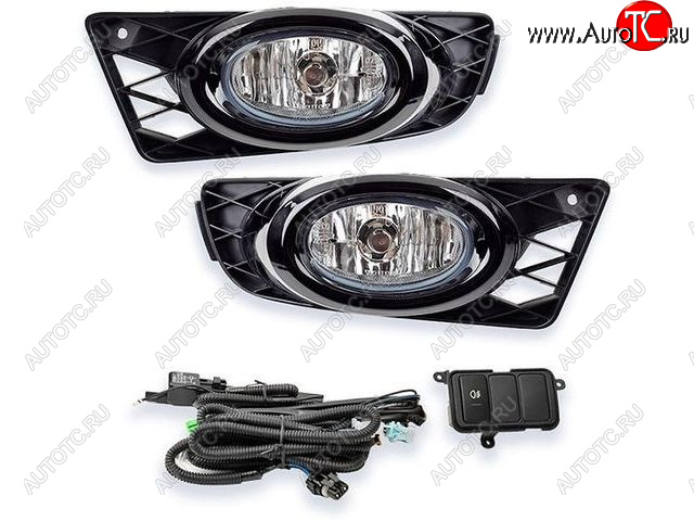 3 799 р. Комплект противотуманных фар (с проводкой, кнопкой, пр-во Китай) BODYPARTS  Honda Civic  FD (2009-2011) седан рестайлинг  с доставкой в г. Кемерово