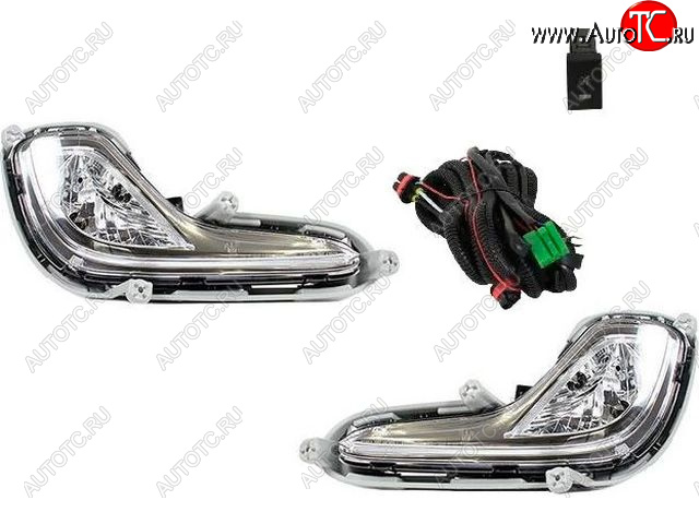 3 599 р. Комплект противотуманных фар (проводка, кнопка, пр-во Китай) BODYPARTS Hyundai Solaris RBr седан дорестайлинг (2010-2014)  с доставкой в г. Кемерово