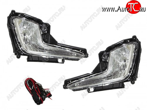 5 799 р. Комплект противотуманных фар (проводка, кнопка, пр-во Китай) BODYPARTS KIA Rio 3 QB дорестайлинг седан (2011-2015)  с доставкой в г. Кемерово