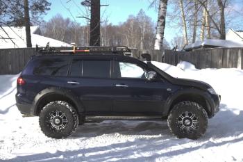 Расширители колесных арок (вынос 60 мм) Русская Артель Mitsubishi Pajero Sport  PB (2008-2013) дорестайлинг (глянец под покраску)
