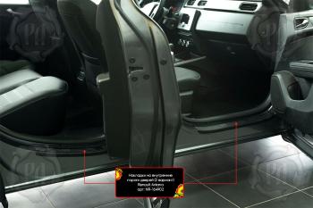 Накладки на внутренние пороги дверей (Вариант 2) Русская Артель Renault Arkana (2019-2025) (шагрень)