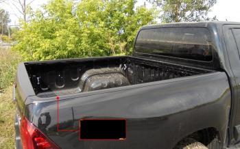 Накладка на задний откидной борт Русская Артель Toyota Hilux AN120 дорестайлинг (2016-2020) (без скотча)