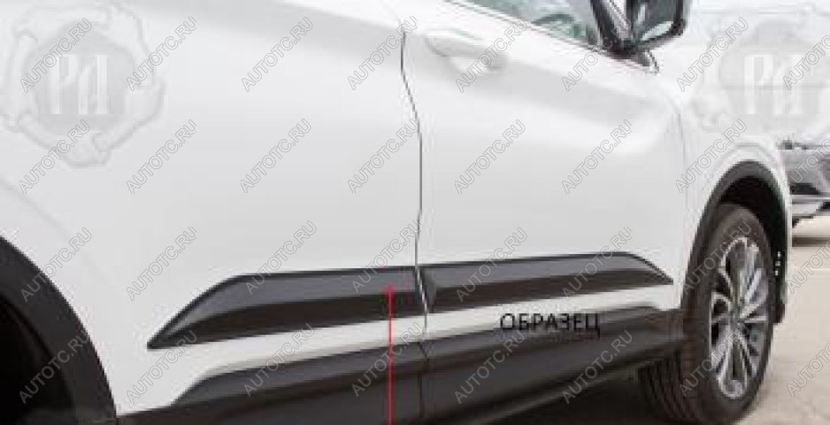 1 299 р. Молдинг двери передний левый Русская Артель Mitsubishi ASX 2-ой рестайлинг (2017-2020) (глянец под покраску)  с доставкой в г. Кемерово