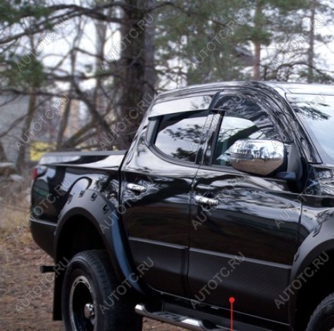 3 499 р. Молдинг двери передний правый Русская Артель Mitsubishi L200 5 KK,KL дорестайлинг (2015-2019) (глянец под покраску)  с доставкой в г. Кемерово