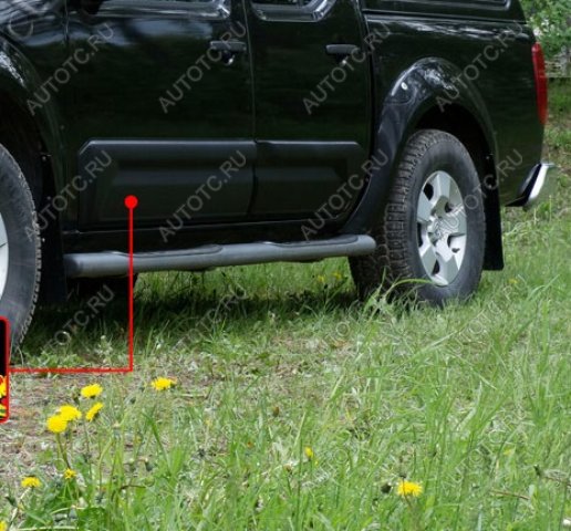 2 809 р. Молдинг двери передний правый широкий Русская Артель Nissan Navara 2 D40 дорестайлинг (2004-2010) (шагрень)  с доставкой в г. Кемерово