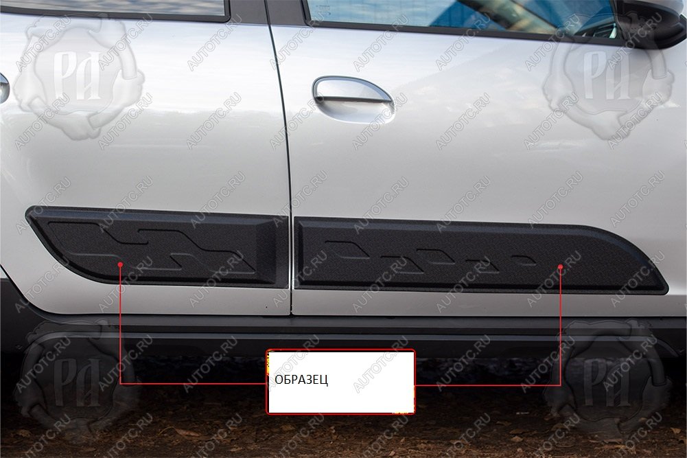 1 379 р. Молдинг двери передний правый узор Русская Артель Renault Duster HM рестайлинг (2021-2024) (глянец под покраску)  с доставкой в г. Кемерово
