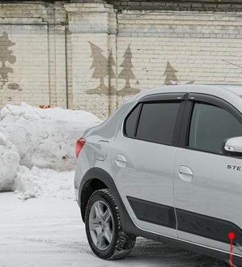 Молдинг двери передний левый широкий Русская Артель Renault Logan  2 (2014-2018) дорестайлинг (глянец под покраску)