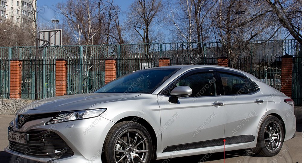 1 179 р. Молдинг двери передний левый Русская Артель  Toyota Camry  XV70 (2017-2021) дорестайлинг (шагрень)  с доставкой в г. Кемерово