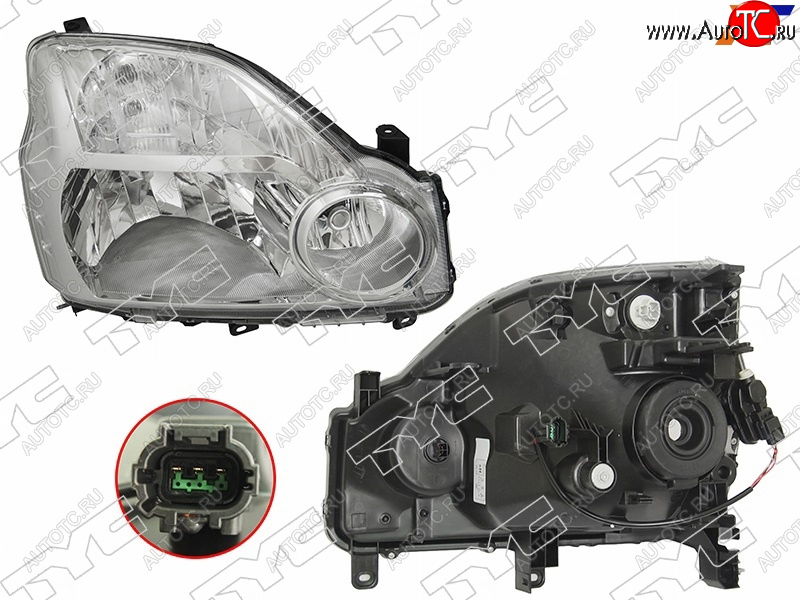 18 849 р. Фара правая (с электрокорректором, Евросвет) TYC Nissan X-trail 2 T31 дорестайлинг (2007-2011)  с доставкой в г. Кемерово