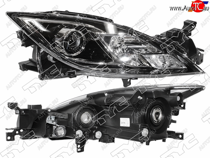 13 799 р. Фара правая (черная, под электрокорректор, Евросвет) TYC  Mazda 6  GH (2007-2010) дорестайлинг лифтбэк, дорестайлинг седан, дорестайлинг универсал  с доставкой в г. Кемерово