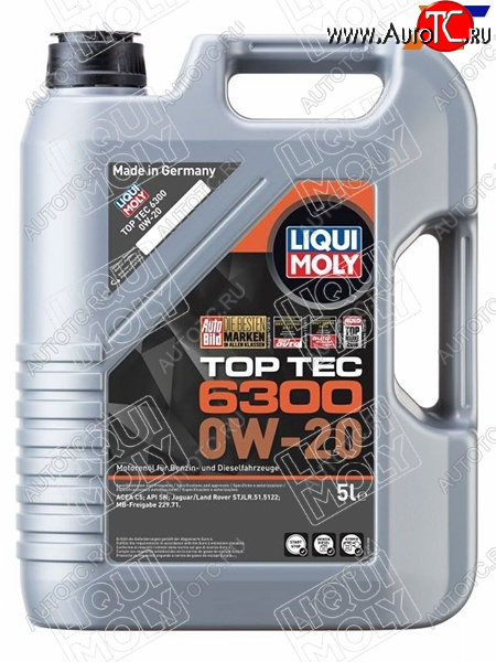 9 999 р. Масло моторное LIQUI MOLY Top Tec 6300 0W-20 SNC5 5л LIQUI MOLY 21217  с доставкой в г. Кемерово