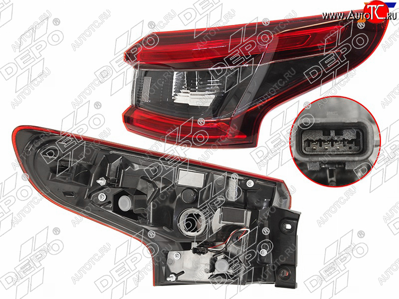 7 999 р. Фонарь задний Nissan Qashqai 17-22 (Справа LED) DEPO 215-19AJR-UE  с доставкой в г. Кемерово