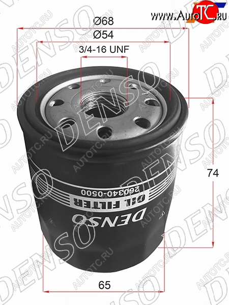 519 р. Фильтр масляный TOYOTA A,E,S,NZ,ZZFE 90- DENSO 260340-0500  с доставкой в г. Кемерово