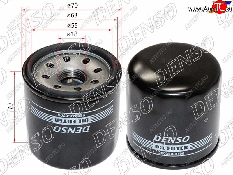 539 р. Фильтр масляный NISSAN QG#, MR20DE, QR20,25, SR20,VQ 20,25, HR#                                      DENSO 260340-0790  с доставкой в г. Кемерово