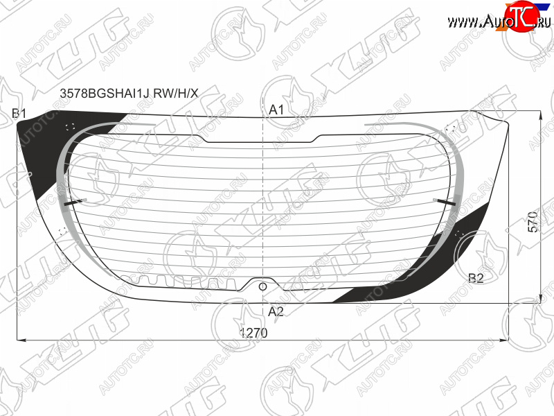 6 899 р. Стекло заднее (Цвет зеленый Обогрев Антенна) Ford Focus 14-19 XYG 3578BGSHAI1J RW/H/X  с доставкой в г. Кемерово