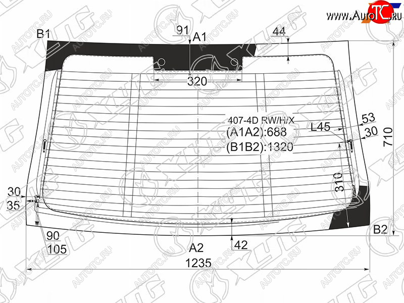9 549 р. Стекло заднее (Цвет зеленый Обогрев Антенна) Peugeot 407 04-11 XYG 407-4D RW/H/X  с доставкой в г. Кемерово