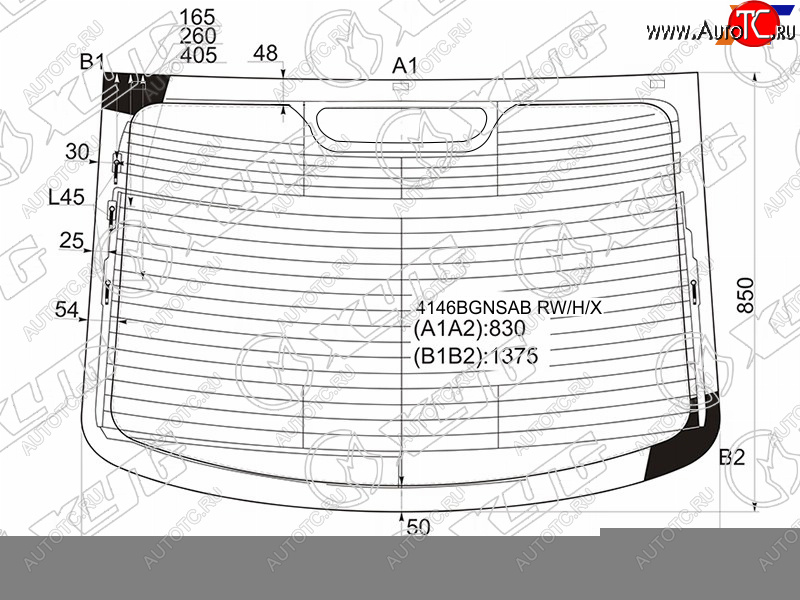 10 699 р. Стекло заднее (Цвет зеленый Обогрев Антенна 4D SED) Hyundai i40 11-17 XYG 4146BGNSAB RW/H/X  с доставкой в г. Кемерово