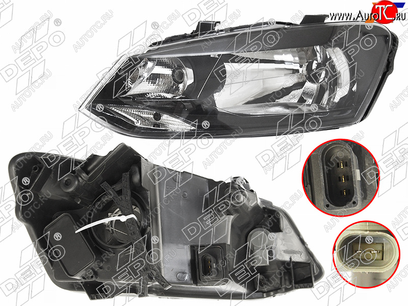 9 949 р. Фара VW POLO 10-20 LH 4D с корректором                                                               DEPO 441-11G9LMLDEM2  с доставкой в г. Кемерово