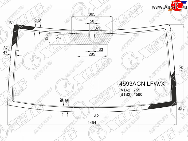 6 649 р. Стекло лобовое УАЗ Патриот 14-  Патриот Пикап 14-  Патриот Профи 17- XYG 4593AGN LFW/X  с доставкой в г. Кемерово