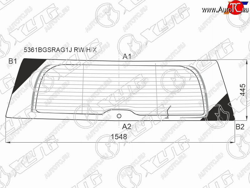 11 449 р. Стекло заднее (Цвет зеленый Обогрев Антенна) Mercedes-Benz GL-Class 06-12 XYG 5361BGSRAG1J RW/H/X  с доставкой в г. Кемерово