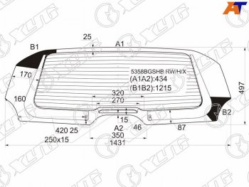 13 199 р. Стекло заднее (Цвет зеленый Обогрев) Mercedes-Benz A-Class 04-12 XYG 5358BGSHB RW/H/X  с доставкой в г. Кемерово. Увеличить фотографию 1