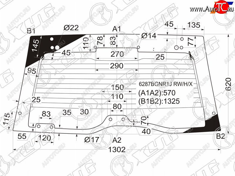 14 599 р. Стекло заднее (Цвет зеленый Обогрев) Honda Passport 98-02  Isuzu MU 98-04  Rodeo 98-04  Wizard 9 XYG 6287BGNR1J RW/H/X  с доставкой в г. Кемерово