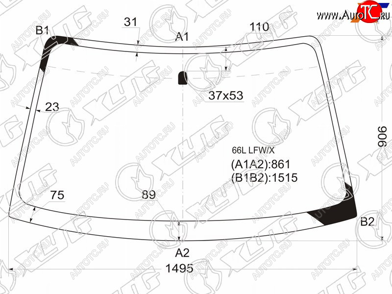 7 199 р. Стекло лобовое Subaru Legacy 98-03  Outback 98-03  Legacy B4 98-03  Legacy Lancaster 98-03 XYG 66L LFW/X  с доставкой в г. Кемерово
