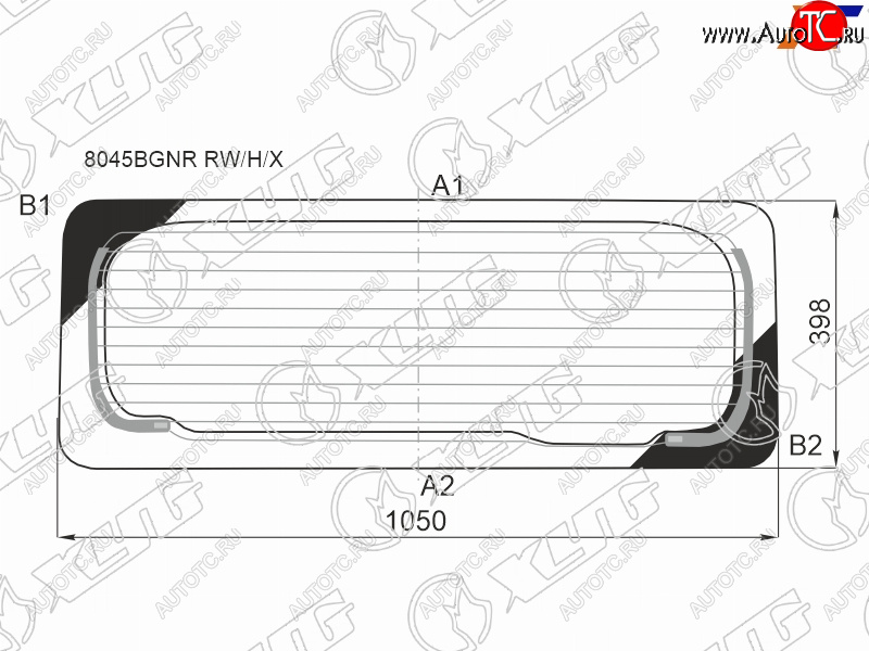 12 899 р. Стекло заднее (Цвет зеленый Обогрев) Suzuki Jimny 18-  Jimny Sierra 18- XYG 8045BGNR RW/H/X  с доставкой в г. Кемерово