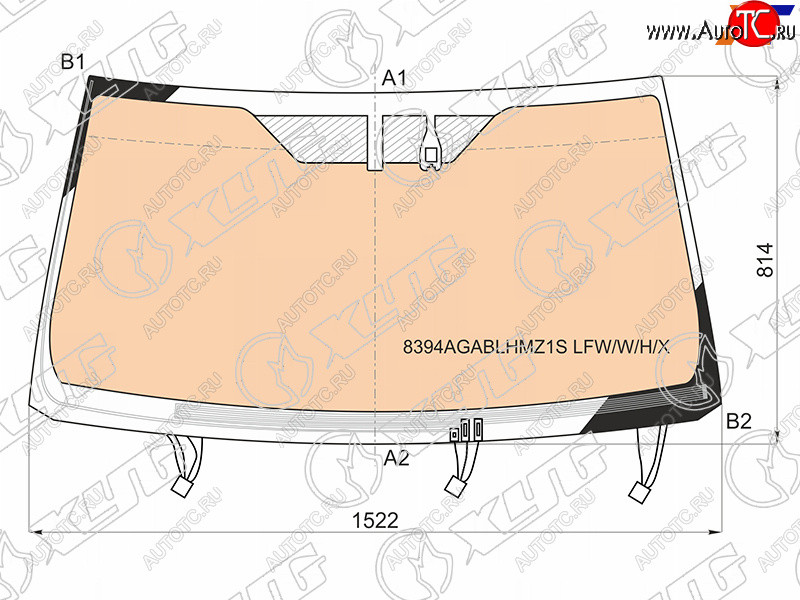 17 349 р. Стекло лобовое (Обогрев щеток Обогрев полный Датчик дождя) Toyota Land Cruiser Prado (J150) 17-24 XYG 8394AGABLHMZ1S LFW/W/H/X  с доставкой в г. Кемерово