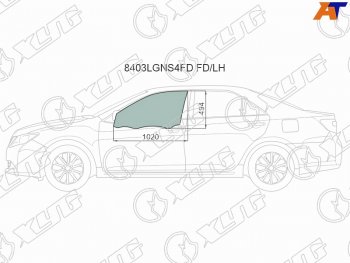 3 079 р. Стекло боковое опускное (Спереди Слева Цвет зеленый Крепления) Toyota Camry (XV50) 11-18  Camry XYG 8403LGNS4FD FD/LH  с доставкой в г. Кемерово. Увеличить фотографию 1