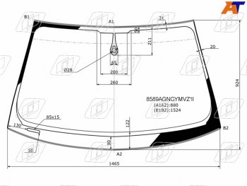 Стекло лобовое (Датчик дождя Молдинг) Audi A4 12-15  S4 11-16 FUYAO 8589AGNGYMVZ1I